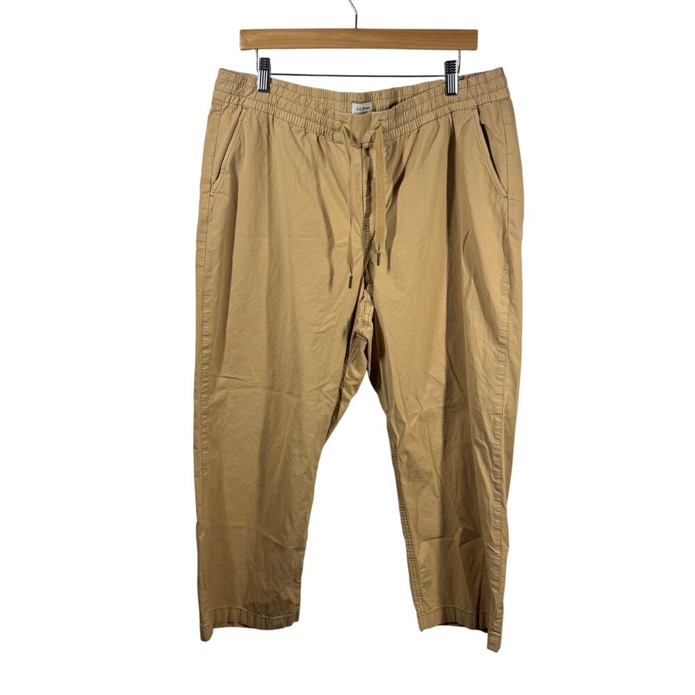 L.L. Bean Pants‎ Women XL Plus Size Tan Cotton Blend Hiking Outdoor Camp #520285